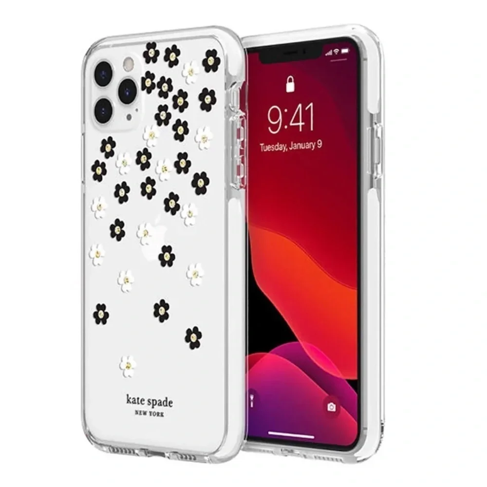 KATE SPADE • Defensive Hardshell Case for Apple iPhone 11 Pro Max Black Flowers